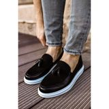 Zapatos CH002 Loafer Pelle Erkek Günlük Bağcıksız Corcik Cilt Süet Klasik Ayakkabı Csbt - Siyah - 001-Siyah