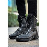 Zapatos CH051 Scalatore Erkek Spor Günlük Bağcıklı ve Fermuarlı Cilt Askeri Postal Bot Cst - Siyah - BLK-Siyah