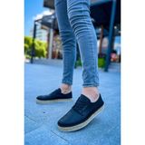Zapatos CH117 Stamina Nuova Erkek Günlük Bağcıklı Hasır Taban Cilt Klasik Ayakkabı Cht - Siyah - 001-Siyah