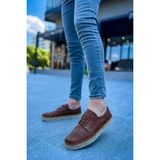 Zapatos CH117 Stamina Nuova Erkek Günlük Bağcıklı Hasır Taban Cilt Klasik Ayakkabı Cht - Taba - 01-Kahverengi