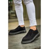 Zapatos CH2404 Castle Erkek Günlük Bağcıklı Süet Klasik Ayakkabı SST - Siyah