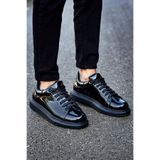 Zapatos CH257 Estrella X Erkek Günlük Bağcıklı Rugan Spor Sneaker Ayakkabı RST - Siyah