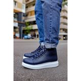 Zapatos CH258 Roma Erkek Spor Günlük Bağcıklı Cilt Bot Cbt - Lacivert
