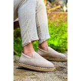 Zapatos CH305 Erkek Günlük Bağcıksız Hasır Taban Triko Klasik Ayakkabı Tht - Bej - 002-Bej