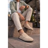 Zapatos JY0456 Rayn Bağcıksız Hakiki Süet Deri Erkek Günlük Mantar Taban Loafer Klasik Ayakkabı Hdmt - Krem - 020-Bej