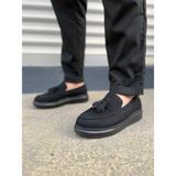 Zapatos JY154 Blaze Bağcıksız Püsküllü Süet Erkek Günlük Spor Klasik Ayakkabı Sst - Siyah - 001-Siyah
