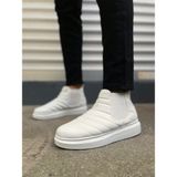 Zapatos JY205 Boston Bağcıksız Ortopedik Taban Cilt Erkek Spor Bot Cbt - Beyaz - 001-Beyaz