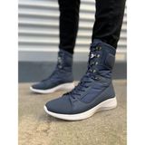 Zapatos JY799 Bağcıklı Erkek Askeri Bot Cilt Lacivert Suni Deri Ortopedik Taban Konforlu