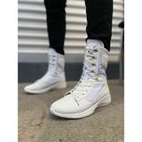 Zapatos JY799 Bağcıklı Erkek Askeri Bot Cilt Ortopedik Taban Suni Deri Konforlu İç Taban - 001-Beyaz