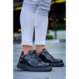 Zapatos KB-X20 Erkek Günlük Bağcıklı Rugan Spor Sneaker Ayakkabı Rst - Siyah - (Kenya)Black-TrueWhite