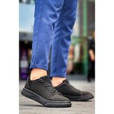 Zapatos KB-X204 Erkek Günlük Bağcıklı Keten Spor Sneaker Ayakkabı Kst - Siyah - (Kenya)Black-TrueWhite