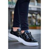 Zapatos Kb-X4 Erkek Günlük Bağcıklı Rugan Spor Sneaker Ayakkabı Rbt - Siyah - 001-Siyah
