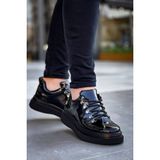 Zapatos Kb-X4 Erkek Günlük Bağcıklı Rugan Spor Sneaker Ayakkabı Rst - Siyah - 001-Siyah