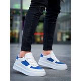 Zapatos Kb-X8 Erkek Günlük Bağcıklı Cilt Süet Spor Sneaker Ayakkabı Csbt - Beyaz/mavi