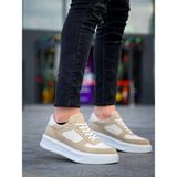 Zapatos Kb-X8 Erkek Günlük Bağcıklı Süet Cilt Spor Sneaker Ayakkabı Scbt - Bej/beyaz - (Kenya)Black-TrueWhite