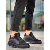Zapatos KB046 Erkek Günlük Bağcıklı Süet Paraşüt Kumaş Spor Sneaker Ayakkabı Spkst - Siyah - 001-Siyah