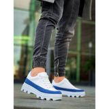 Zapatos KB056 Erkek Günlük Bağcıklı Cilt Süet Spor Sneaker Ayakkabı Csbt - Beyaz/mavi