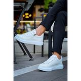 Zapatos KB309 Erkek Günlük Bağcıklı Fermuarlı Croco Desenli Cilt Spor Sneaker Ayakkabı Cbt - Beyaz