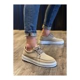 Zapatos KN-T12 Erkek Günlük Bağcıklı Süet Klasik Ayakkabı SBT - Krem