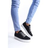Zapatos SLW152 Cool Bağcıklı Süet Erkek Günlük Spor Klasik Ayakkabı SBT - Siyah