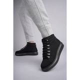 Zapatos SLW206 Ottawa Bağcıklı Süet Erkek Günlük Spor Bot St - Siyah - BLK-Siyah