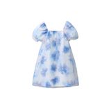 ZARA Çiçek Desenli Organze Elbise, Ekru/Mavi, beden: 13/14 Yaş (164 Cm)