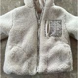 Zara Çocuk/Kız Çocuk Baskılı Cepli Polar Ceket