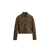 ZARA Crop Suni Deri Ceket, Yağ, beden: M (us M)
