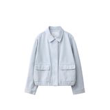 Zara Grl Out.garment Kanvas Dantel Ceket, Açık Mavi