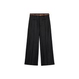 ZARA Kemerli Keten Culotte Pantolon, Siyah, beden: Xs