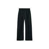 ZARA KETEN KARIŞIMLI DÜZ PAÇA PANTOLON, Siyah, XL beden