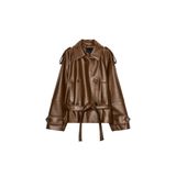 ZARA Kısa Suni Deri Trençkot, Deri, beden: Xs