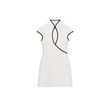 ZARA Kontrast Biyeli Mini Elbise, Kirli-beyaz, beden: Xl