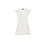 ZARA Mini Fırfırlı Elbise, Beyaz, beden: S