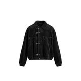 ZARA Pamuklu Kadife Klipsli Ceket, Siyah, beden: Xl (us Xl)