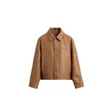 ZARA Regular Fit Suni Deri İnce Ceket, Taba, beden: S (us S)