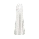 Zara T-dress Çiçek Desenli Saten Midi Elbise, Beyaz/Pembe