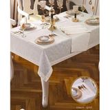 Zara Yemek Takımı Masa Seti 6 Kişilik 7 Parça 160 × 220 Cm Runner Set Krem-Gold