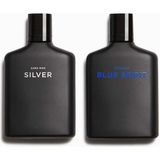 Zara Zara man Silver Edt 100 ml + Man Blue Spırıt Edt 100 ml (3,38 Fl. Oz) Erkek Ikili Parfüm Seti - 200 ml