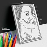 Zarafet 40X50 Mandala Tuval Boyama Seti - 12'li Keçeli Kalem Ile Birlikte -