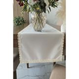 zarafet concept Naturel Ham Keten Vintage Runner (4 kenarı dantel detaylı) 40 x 110