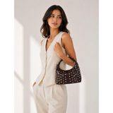 Zarena Official Stud - Kadın Troklu Zımbalı Hilal Hobo Omuz Çantası - Acı Kahve