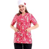 Zarf Yaka Desenli Üst - 3706 Doctor Ayıcık Pembe - XL
