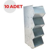 Zargana 10 Adet 4 Gözlü Modüler Galvanizli Metal Avadanlık Seti - Ekonomik Paket