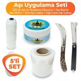 zargana 5'li Ağaç Aşılama Seti Aşı Uygulama Seti Aşı Macunu, Aşı Bandı, Eğri ve Düz Uçlu Aşı Çakısı