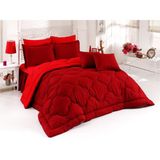 Zarif Home Doğal Ranforce Kıng Size Silikon Yorgan-fabrika üretim-220/240 cm - Kırmızı - Bordo - 160 x 220 cm