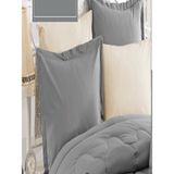 Zarif Home Doğal Ranforce Kıng Size Silikon Yorgan - Gri-Bej - 220 x 240 cm