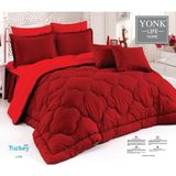 Zarif Home Doğal Ranforce Kıng Size Silikon Yorgan - Kırmızı-Bordo - 220 x 240 cm