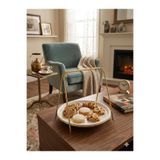 Zarif Home : Gold Metal Standlı Sunum Tepsisi 22 cm