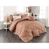 Zarif Home Yonk Life Home Klasik Ranforce Kıng Size Uyku Seti-8pc - YONK050 - Kahverengi - Cappuccino